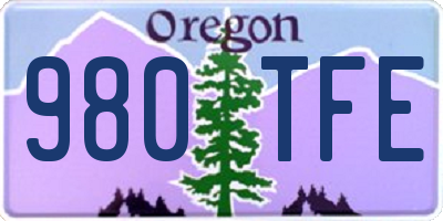 OR license plate 980TFE