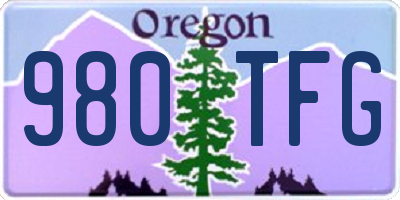 OR license plate 980TFG