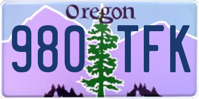 OR license plate 980TFK