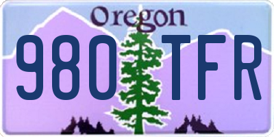 OR license plate 980TFR