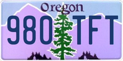 OR license plate 980TFT