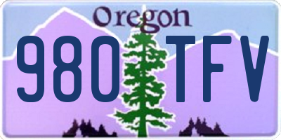 OR license plate 980TFV