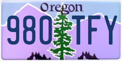 OR license plate 980TFY
