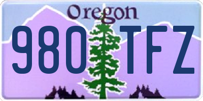 OR license plate 980TFZ