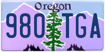 OR license plate 980TGA