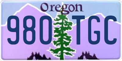 OR license plate 980TGC