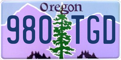 OR license plate 980TGD