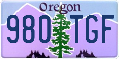 OR license plate 980TGF