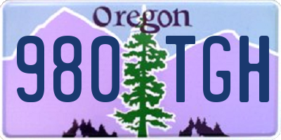 OR license plate 980TGH