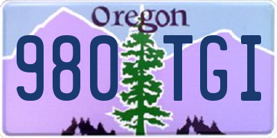 OR license plate 980TGI