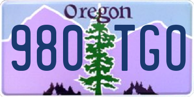 OR license plate 980TGO