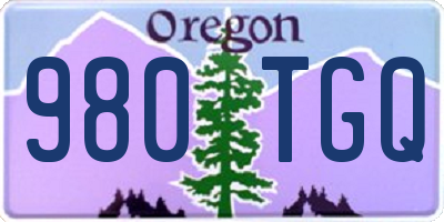 OR license plate 980TGQ