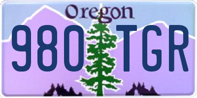 OR license plate 980TGR