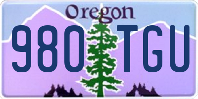 OR license plate 980TGU