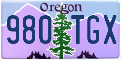 OR license plate 980TGX