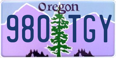 OR license plate 980TGY