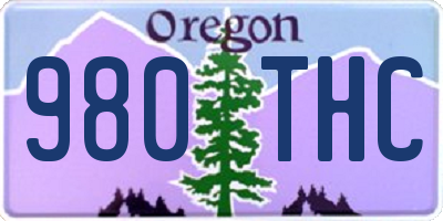 OR license plate 980THC
