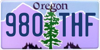 OR license plate 980THF