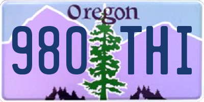 OR license plate 980THI