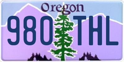 OR license plate 980THL