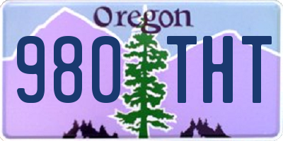 OR license plate 980THT