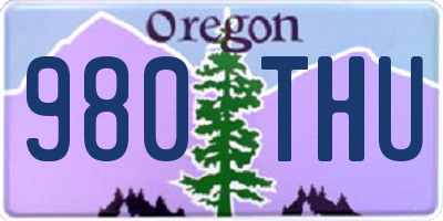 OR license plate 980THU