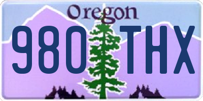 OR license plate 980THX