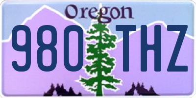 OR license plate 980THZ