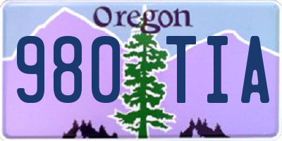 OR license plate 980TIA