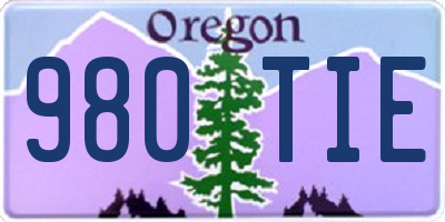 OR license plate 980TIE