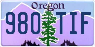 OR license plate 980TIF