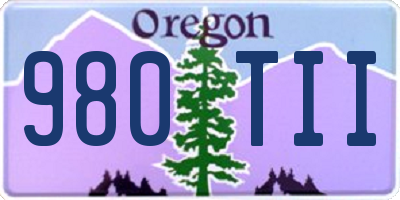 OR license plate 980TII