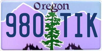 OR license plate 980TIK