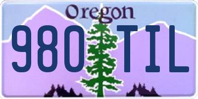 OR license plate 980TIL