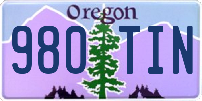 OR license plate 980TIN