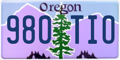 OR license plate 980TIO