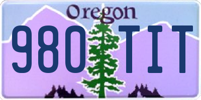 OR license plate 980TIT