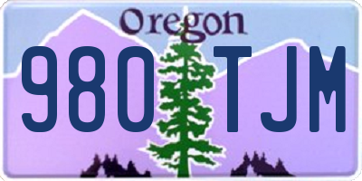 OR license plate 980TJM