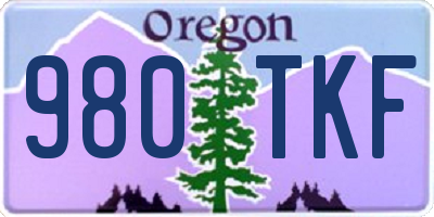 OR license plate 980TKF