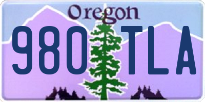 OR license plate 980TLA