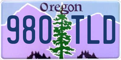 OR license plate 980TLD
