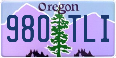 OR license plate 980TLI