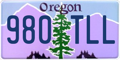 OR license plate 980TLL
