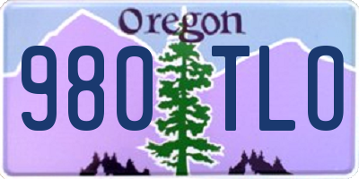 OR license plate 980TLO