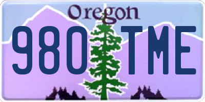 OR license plate 980TME