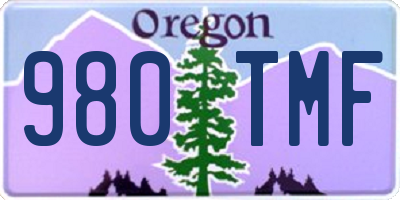 OR license plate 980TMF