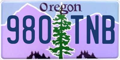 OR license plate 980TNB