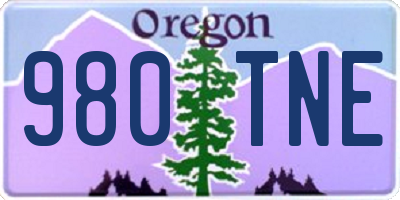 OR license plate 980TNE