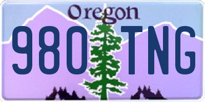 OR license plate 980TNG