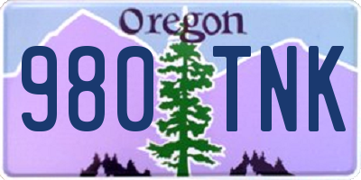 OR license plate 980TNK